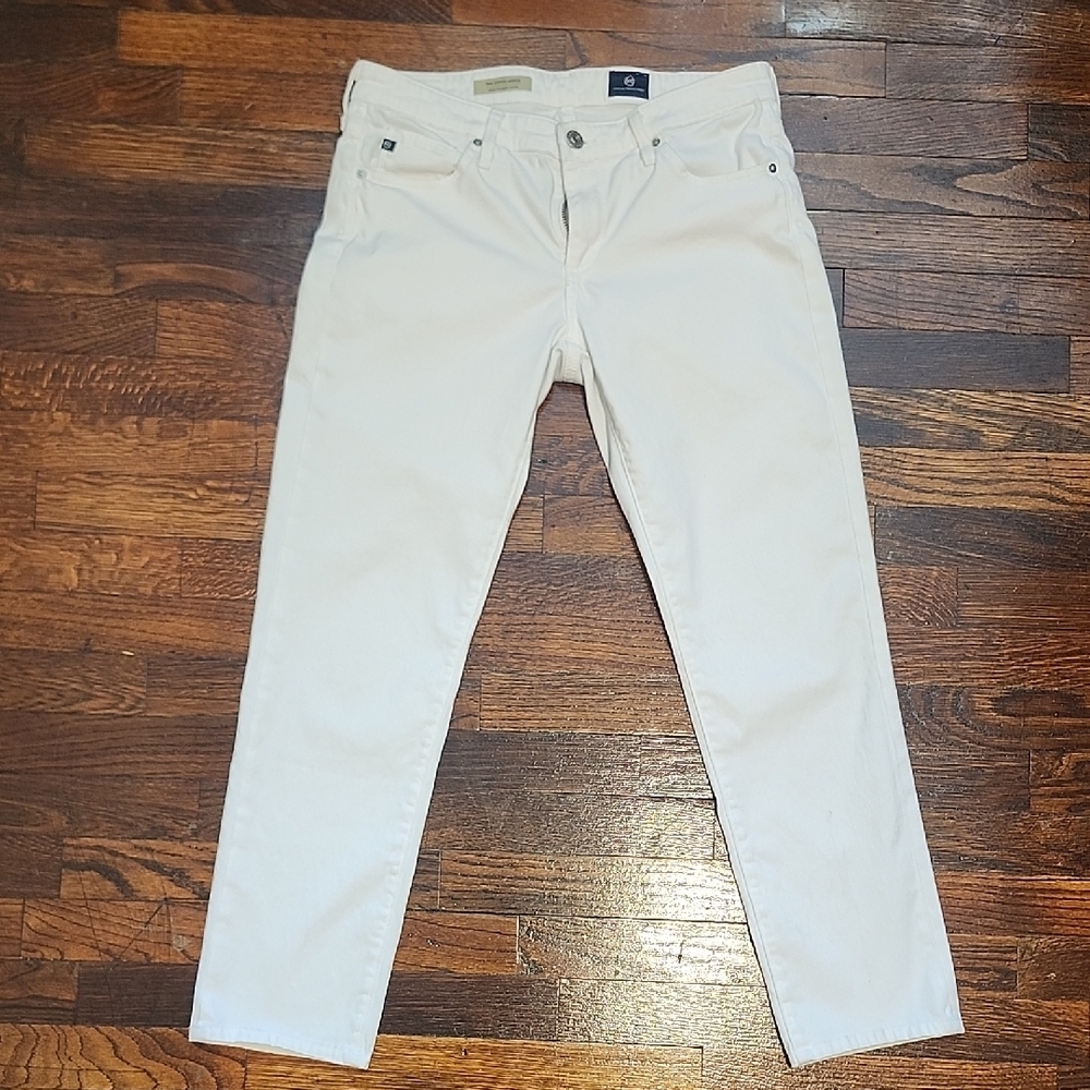 AG Adriano Goldschmied The Stevie Ankle Slim Straight Classic White Jeans